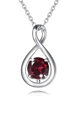 nice silver infinity pendant garnet birthstone baby necklace